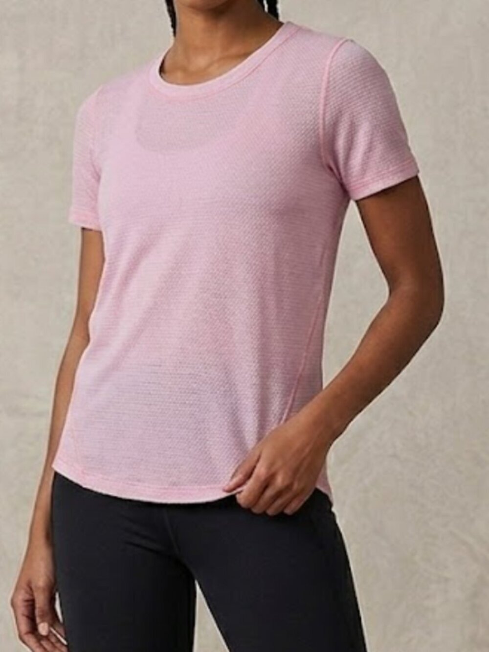 Lululemon Breeze By Short Sleeve Shirt Pink Textured Mesh Training Tee Size 6